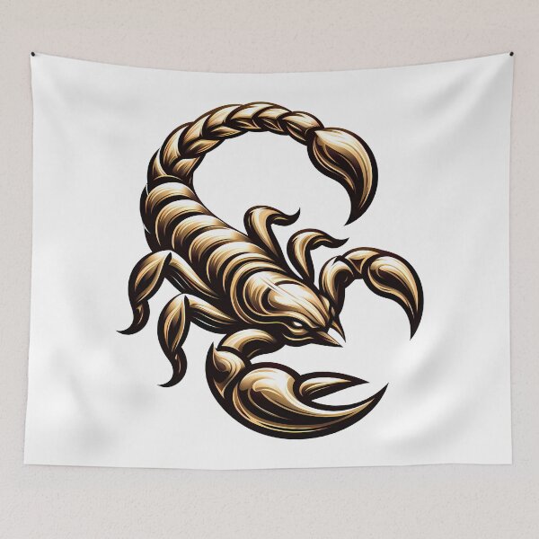 Item preview, Scorpion illustration in bright golden yellow shine designed and sold by AD-Digital-Art.