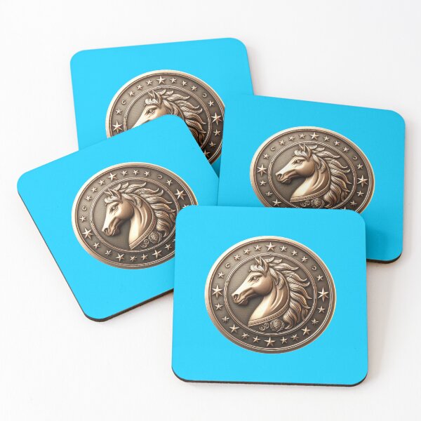 Item preview, HORSE SHIELD - #00CCFF designed and sold by Marlon Oseguera.