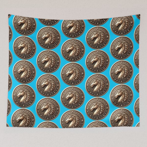 Item preview, HORSE SHIELD - #00CCFF designed and sold by Marlon Oseguera.
