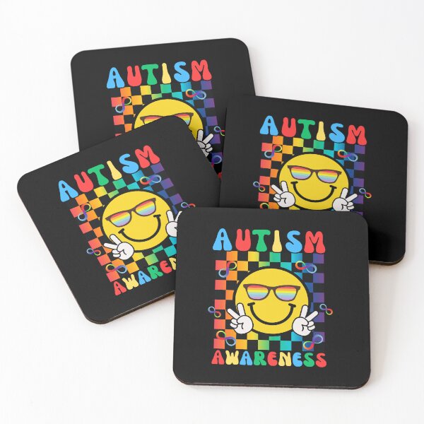 Item preview, Autism Awareness Happy Face Peace Sign Rainbow Infinity designed and sold by BeansHotTees.