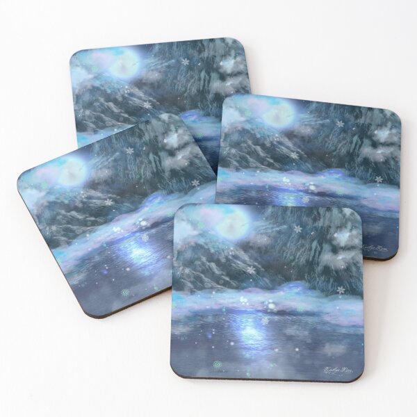 Item preview, Snowy Night Digital Painting designed and sold by Heavenly Hues.