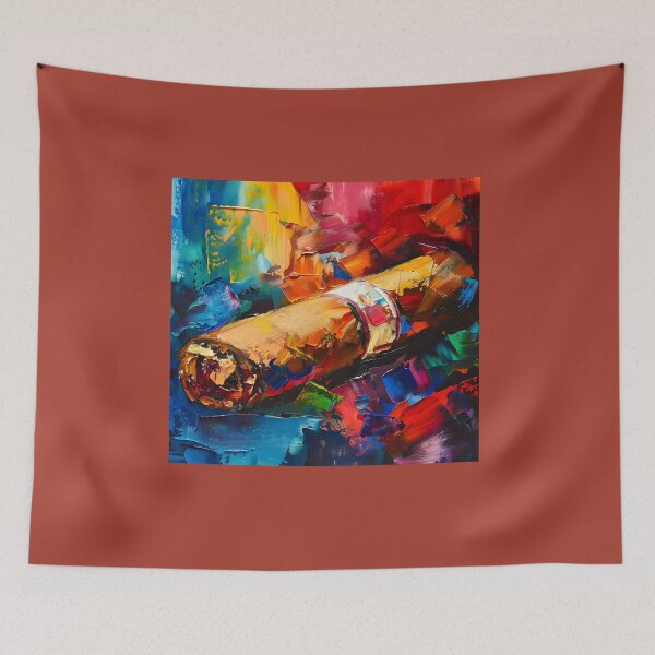 Item preview, Chromatic Abstraction- Unveiling the Daring Palette in the Cubist-Fauvist-Impressionist Dance of Cigar designed and sold by OlfactoART Studio.