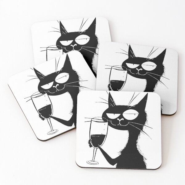 Item preview, Funny Cat Holding Glass Of Wine Drawing designed and sold by sheprint.