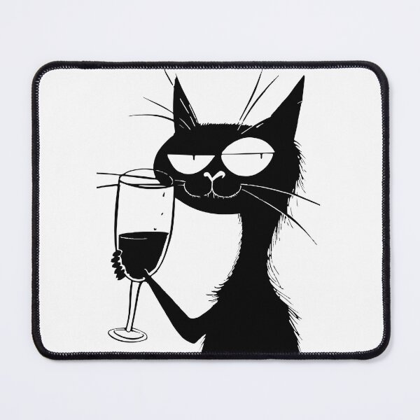 Item preview, Funny Cat Holding Glass Of Wine Drawing designed and sold by sheprint.