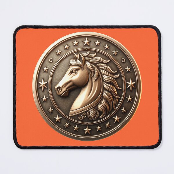 Item preview, HORSE SHIELD - #FF6633 designed and sold by Marlon Oseguera.