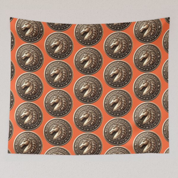 Item preview, HORSE SHIELD - #FF6633 designed and sold by Marlon Oseguera.