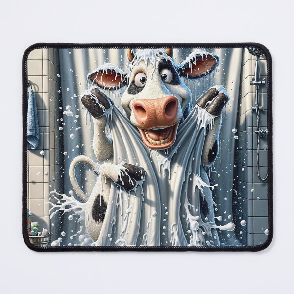 Item preview, Bubbly Bath Time Bliss - Cow Shower Fun Art designed and sold by Moo-larious Creations From Down Udder.