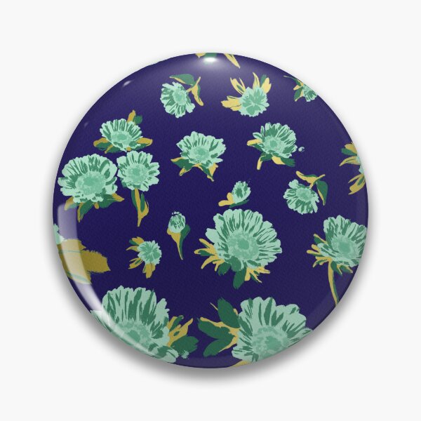 Item preview, Mint and Navy Marigold and Daisy Bliss - Nautical Spring Florals Inspired by Sydney's Martin Place designed and sold by Jay Dee Dearness.
