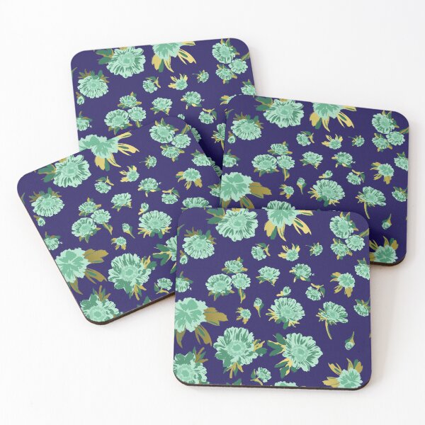 Item preview, Mint and Navy Marigold and Daisy Bliss - Nautical Spring Florals Inspired by Sydney's Martin Place designed and sold by Jay Dee Dearness.