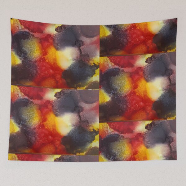 Item preview, Black, Yellow, and Red Alcohol Ink Painting designed and sold by freshinkarts.
