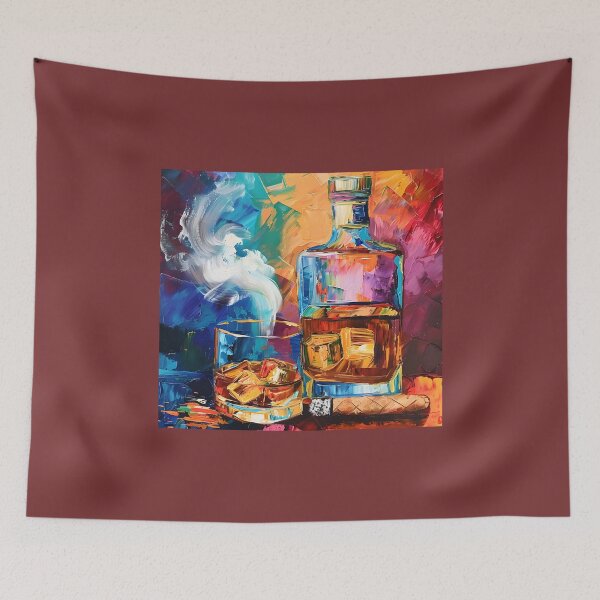 Item preview, Chromatic Revelry- Exploring Vivid Dimensions in the Cubist-Fauvist-Impressionist Symphony of Cigar designed and sold by OlfactoART Studio.