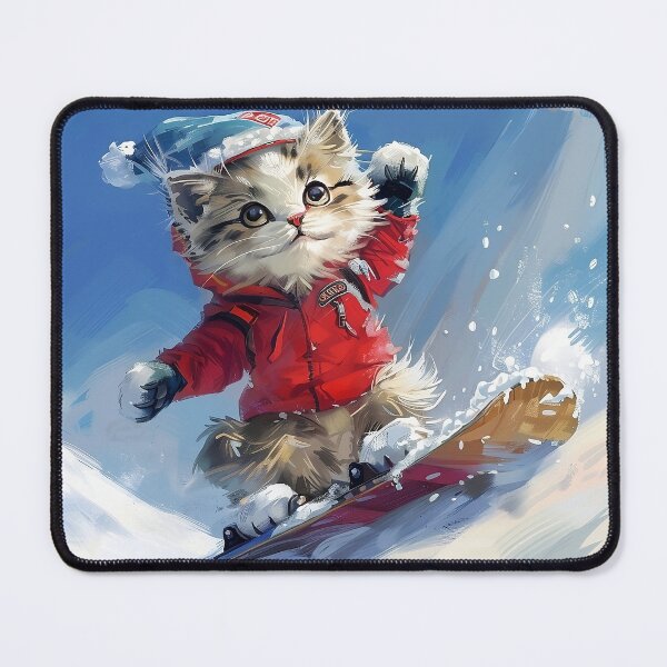 Item preview, Cartoon Cat Snowboarding designed and sold by CatsAndDogs-TF.