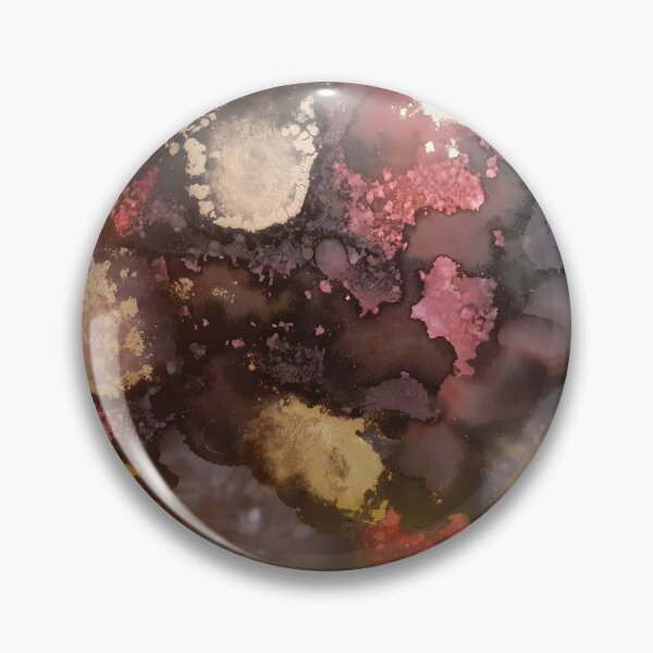 Item preview, Shiny Gold and Red Alcohol Ink Painting designed and sold by freshinkarts.