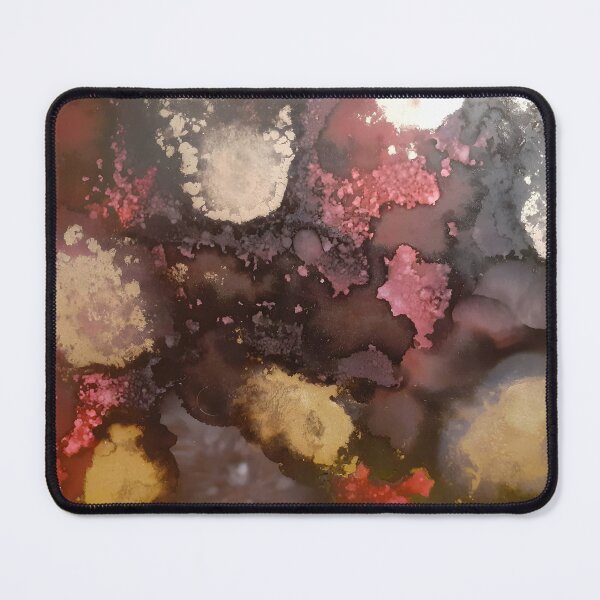 Item preview, Shiny Gold and Red Alcohol Ink Painting designed and sold by freshinkarts.