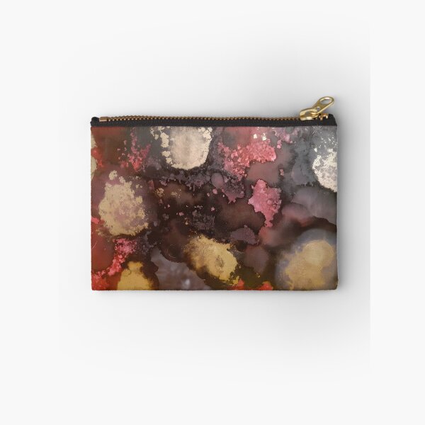 Item preview, Shiny Gold and Red Alcohol Ink Painting designed and sold by freshinkarts.