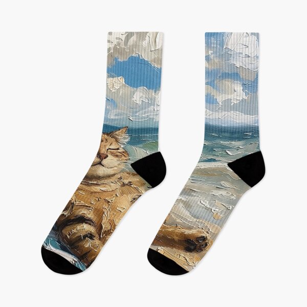 Item preview, Cat Lounging at the Beach designed and sold by CatsAndDogs-TF.