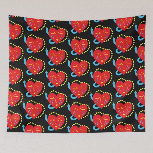 Item preview, Red heart with crying face designed and sold by pinkyfish1010.