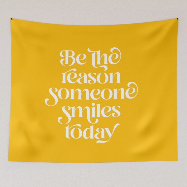 Item preview, Motivational positive words - Smile today - Retro typography yellow designed and sold by Dominiquevari.