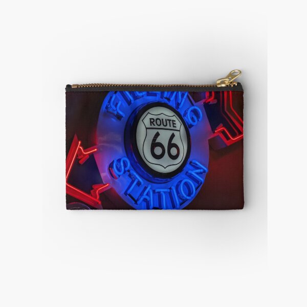 Item preview, Neon Sign Blue and Red Route 66 Filling Station Retro Vintage Restored designed and sold by Kizzydesign.