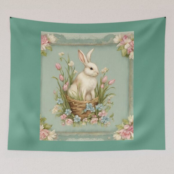 Artikelvorschau, Vintage Osterhase in Pastelltönen entworfen und verkauft von seahorse crossing.