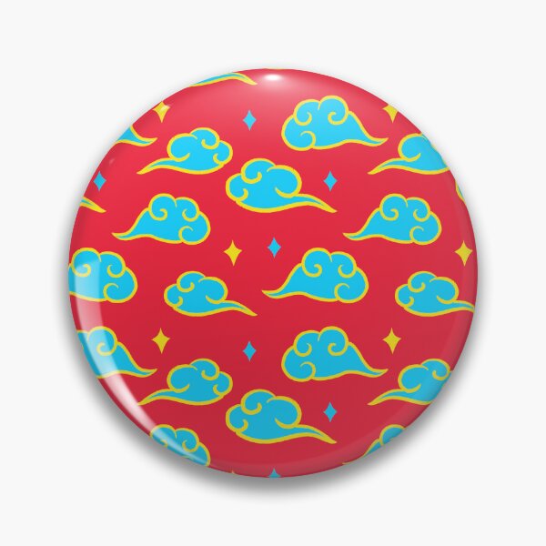 Item preview, Blue clouds seamless pattern on red background designed and sold by pinkyfish1010.