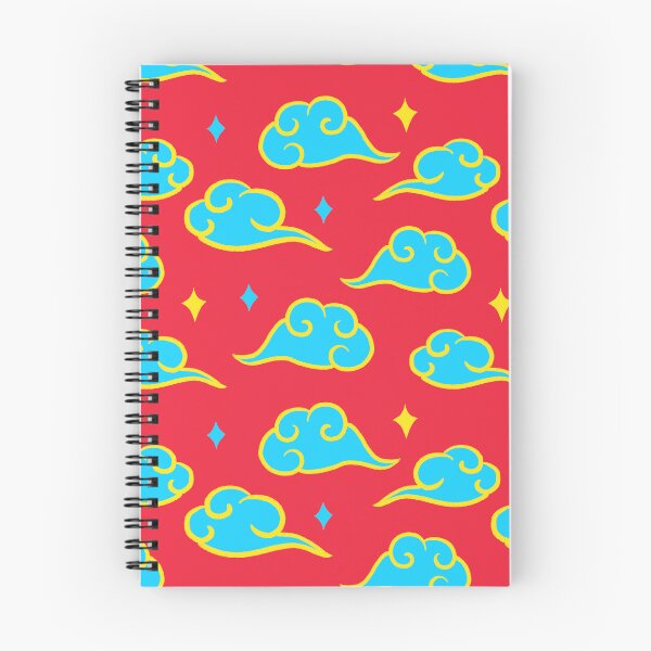 Item preview, Blue clouds seamless pattern on red background designed and sold by pinkyfish1010.
