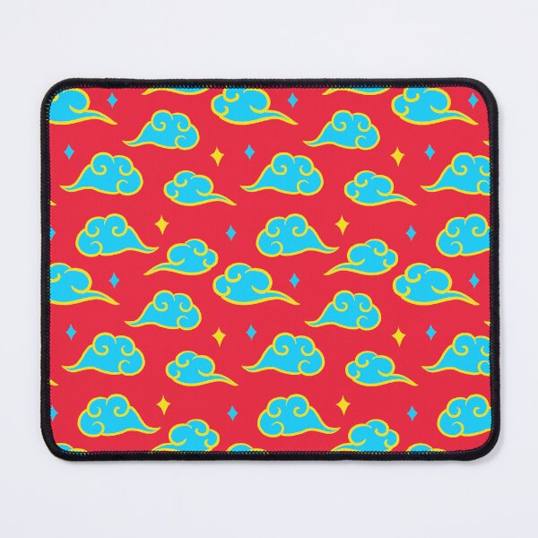Item preview, Blue clouds seamless pattern on red background designed and sold by pinkyfish1010.