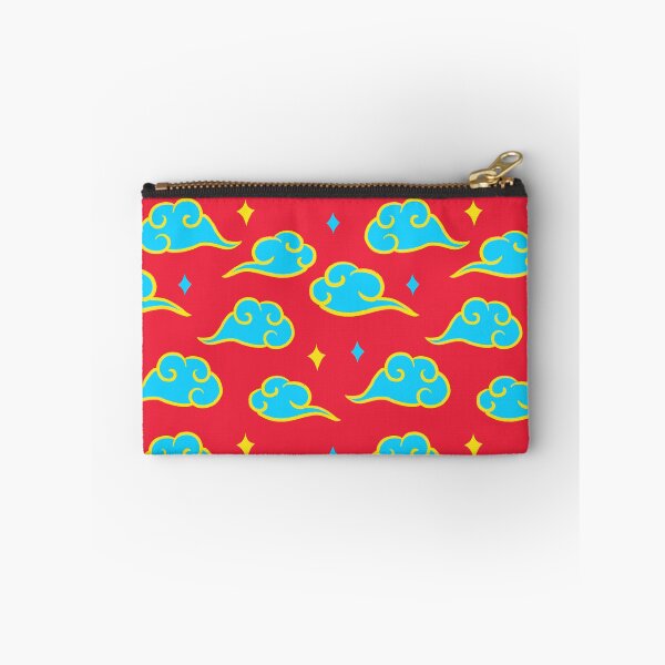 Item preview, Blue clouds seamless pattern on red background designed and sold by pinkyfish1010.