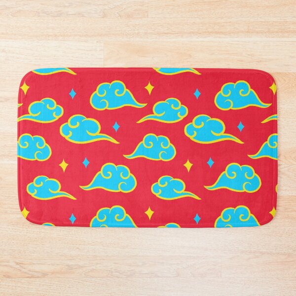 Item preview, Blue clouds seamless pattern on red background designed and sold by pinkyfish1010.