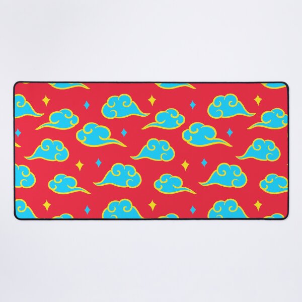 Item preview, Blue clouds seamless pattern on red background designed and sold by pinkyfish1010.