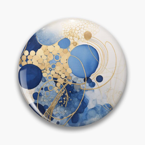 Item preview,  Blue Waves and Golden Lines designed and sold by DeMuurdecoratie.