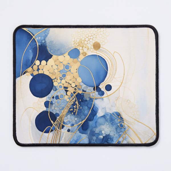 Item preview, Blue Waves and Golden Lines designed and sold by DeMuurdecoratie.