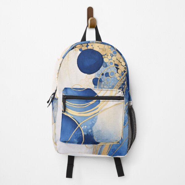 Item preview, Blue Waves and Golden Lines designed and sold by DeMuurdecoratie.