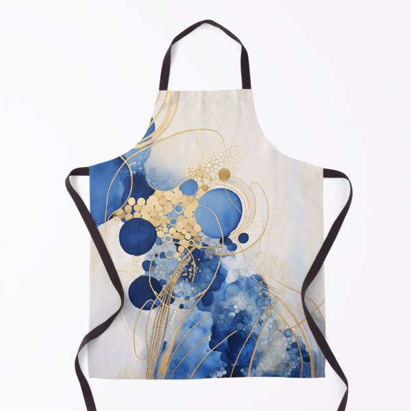 Item preview, Blue Waves and Golden Lines designed and sold by DeMuurdecoratie.