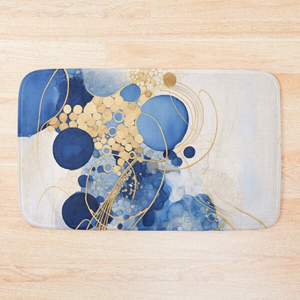 Item preview,  Blue Waves and Golden Lines designed and sold by DeMuurdecoratie.