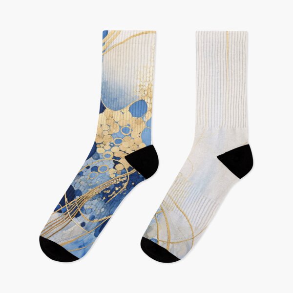Item preview,  Blue Waves and Golden Lines designed and sold by DeMuurdecoratie.