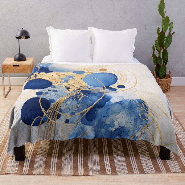 Item preview,  Blue Waves and Golden Lines designed and sold by DeMuurdecoratie.
