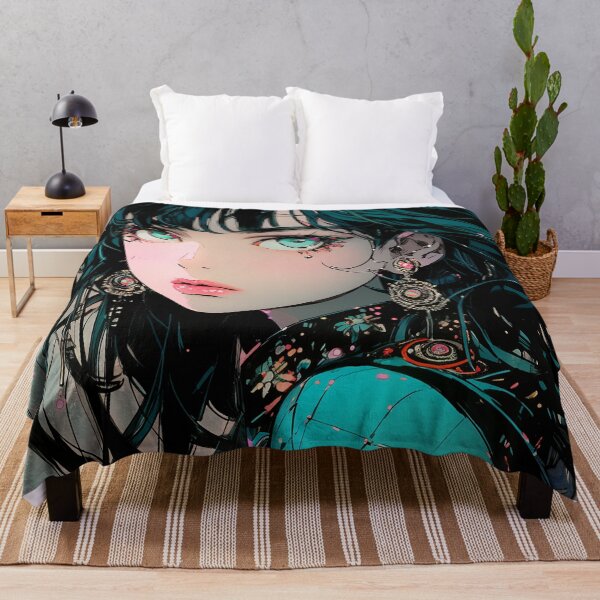 Item preview, Elegant Turquoise Cyberpunk Anime Girl designed and sold by bubblegoth.