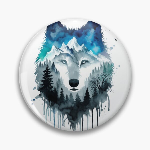 Item preview, Wolf with landscape inside it designed and sold by MysticForest18.