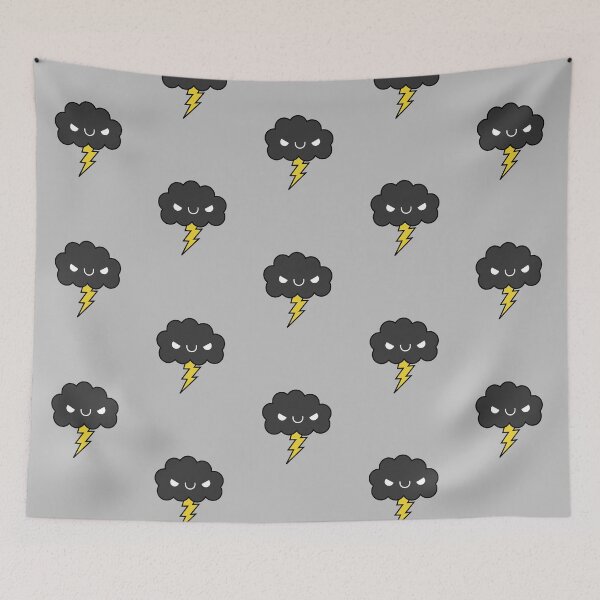 Item preview, Adorable Kawaii Evil Happy Storm Cloud designed and sold by hellohappy.