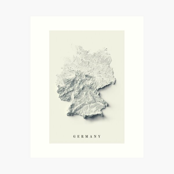 Item preview, Germany Shaded Relief 3D Map digitally-rendered designed and sold by ThinkAboutMaps.