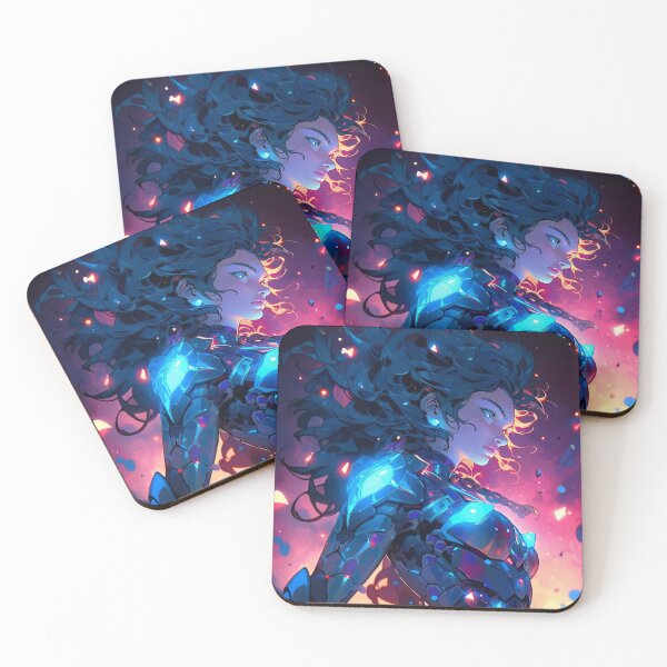 Item preview,  Luminescent Azure Cybernetic Mecha Anime Girl designed and sold by bubblegoth.