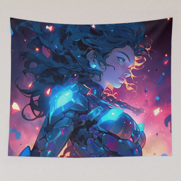 Item preview,  Luminescent Azure Cybernetic Mecha Anime Girl designed and sold by bubblegoth.