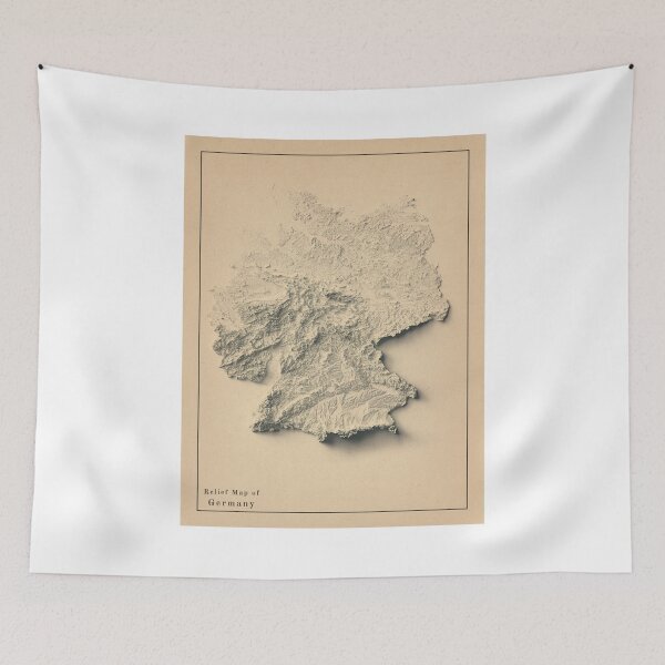 Item preview, Germany Shaded Relief 3D Map digitally-rendered designed and sold by ThinkAboutMaps.