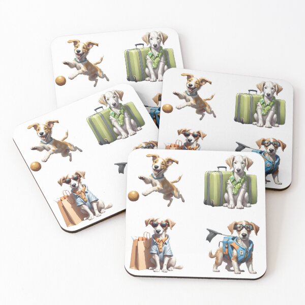 Item preview, Borzoi cute puppy dog travel Sticker Pack 2 designed and sold by Keffy.