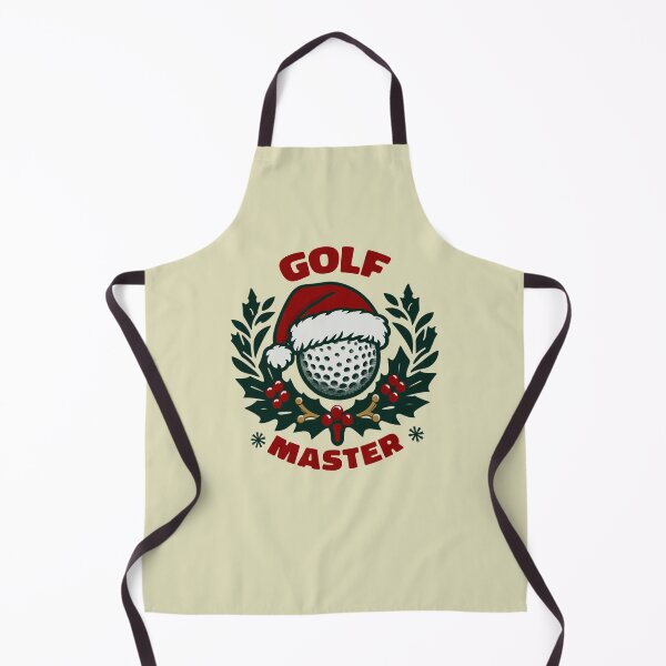 Aperçu de l'œuvre Maître de golf sur le thème de Noël avec un chapeau de père Noël créée et vendue par Daqomm.