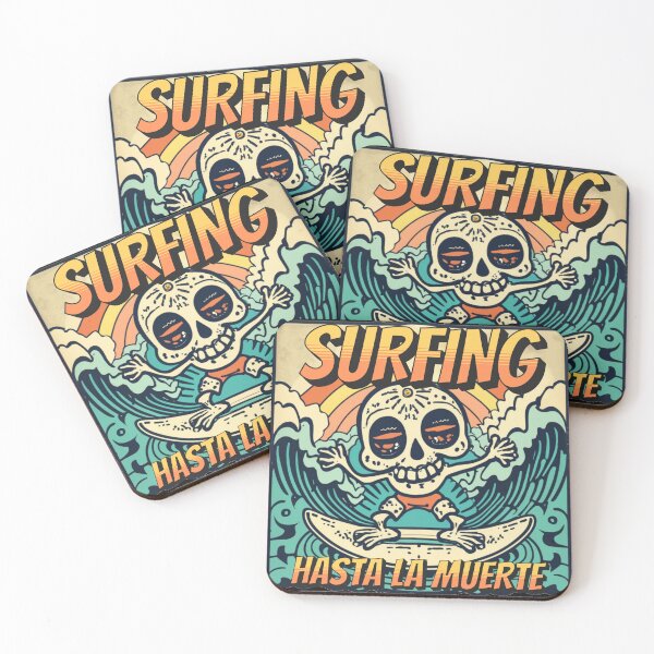 Item preview, Surfing Hasta la Muerte designed and sold by RuralGlamour.