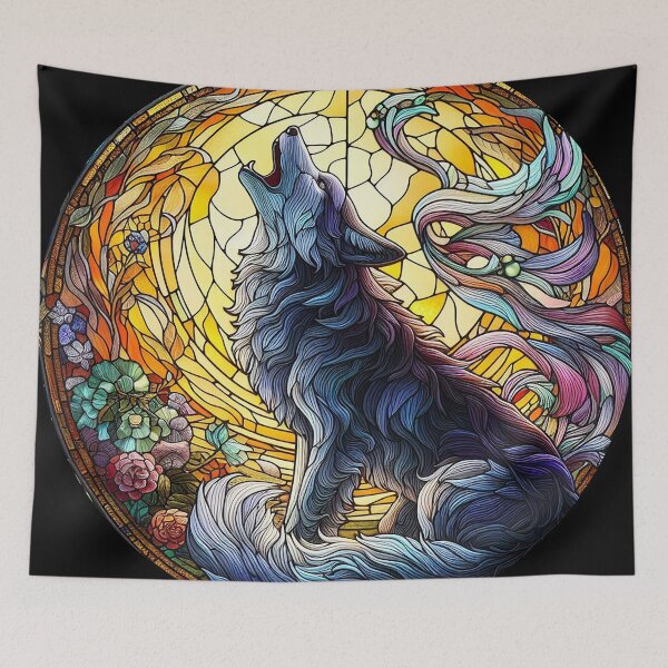 Item preview, Stained Glass Wolf designed and sold by Foxlindesigns.