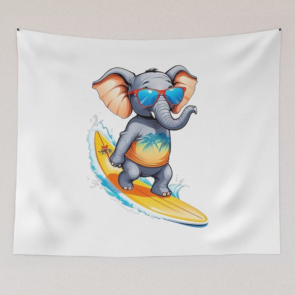 Item preview, Surfing Elephant designed and sold by likbatonboot.