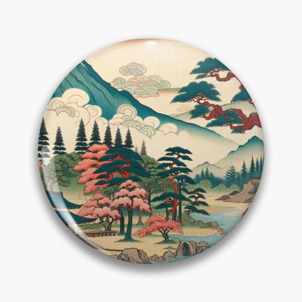 Item preview, Japanese Mountain Valley In Spring Time  designed and sold by HippieFarms11.
